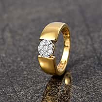 LUXURIANT Lab Grown Diamond (SI G/H) Cluster Ring in 18K Vermeil Yellow Gold Plated Sterling Silver