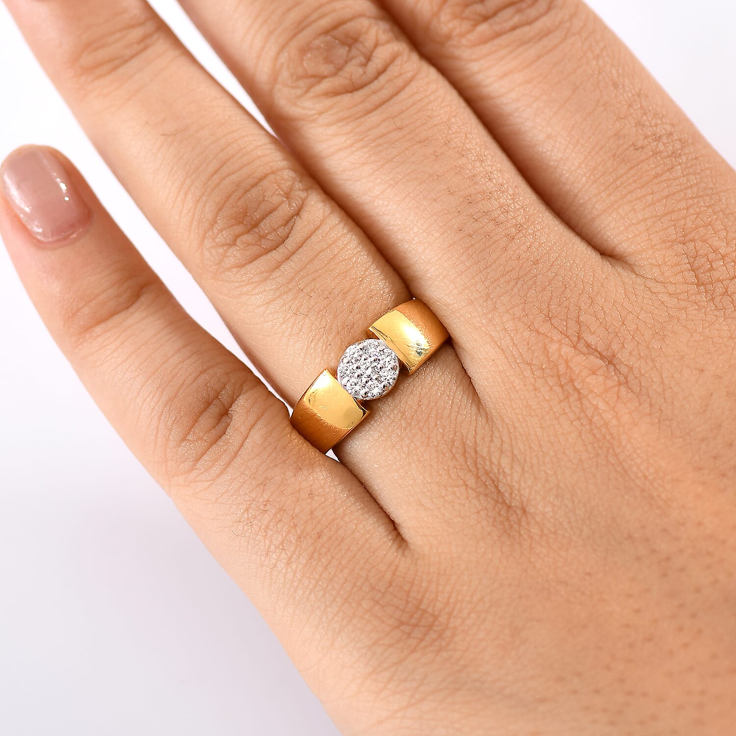 Luxuriant Diamond Lab Grown Diamond (SI-G-H) Ring in 18K Vermeil Yellow Gold Plated Sterling Silver 0.25 Ct