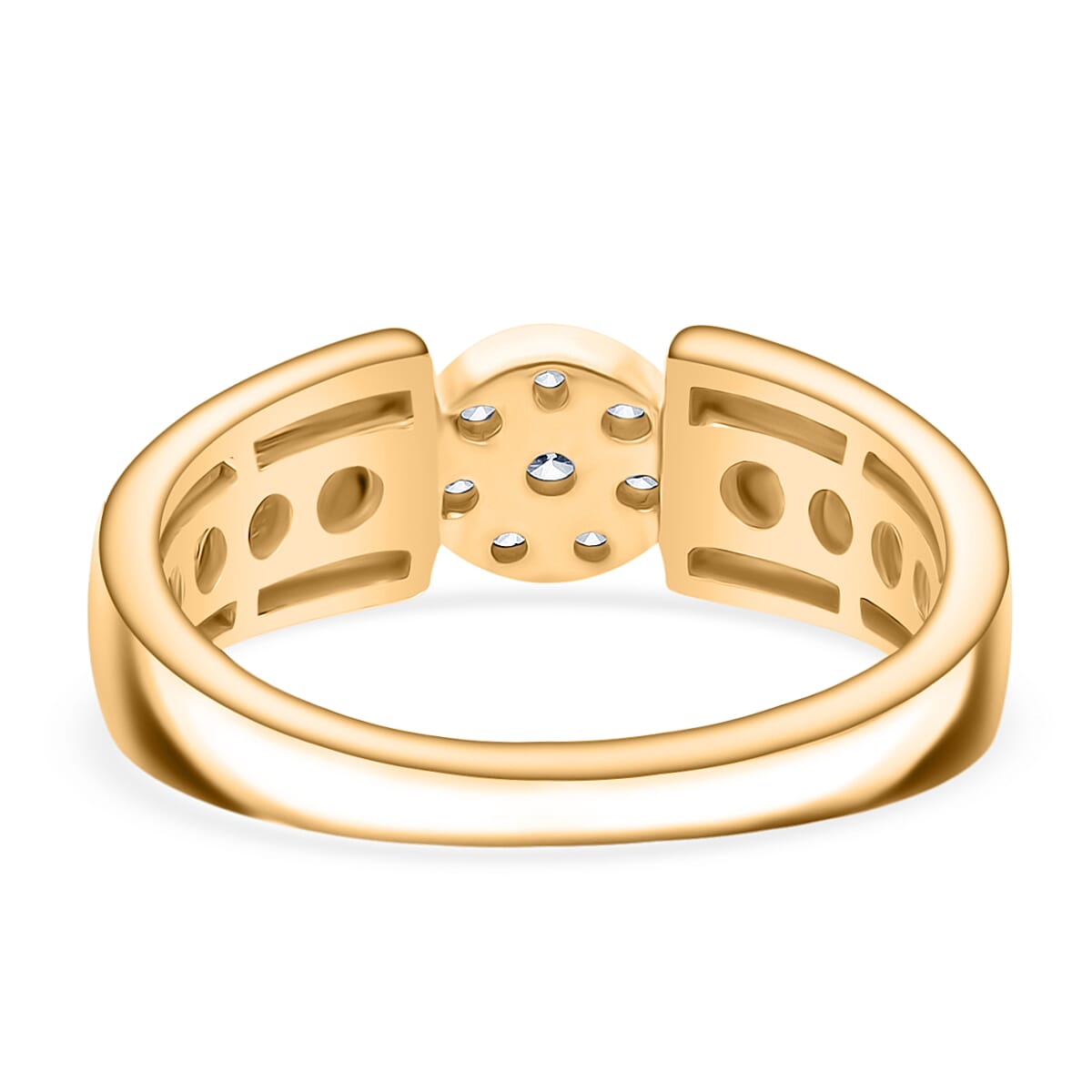 Luxuriant Diamond Lab Grown Diamond (SI-G-H) Ring in 18K Vermeil Yellow Gold Plated Sterling Silver 0.25 Ct
