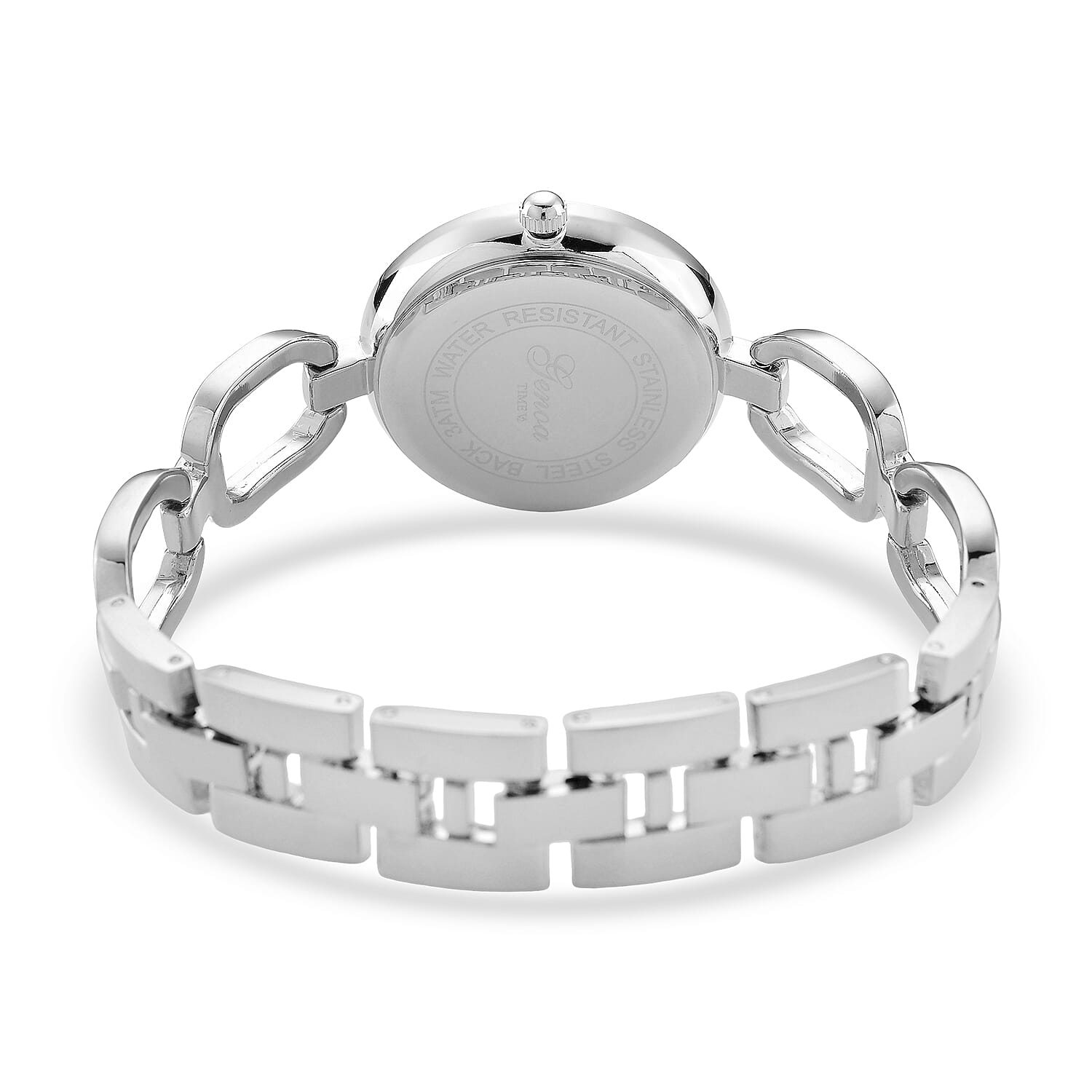 GENOA TIME V2 Miyota 2035 Japan Movt. 3ATM Water Resistant White MOP Dial Ladies Watch with Silver Colour Alloy Chain Strap and Silver-Tone Case