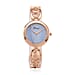 GENOA TIME V2 Miyota 2035 Japan Movt. 3ATM Water Resistant Blue MOP & White Crystal Dial Ladies Watch with Rose Colour Alloy Chain Strap and Rose-Tone Case