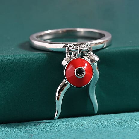 GP Chilli Pepper Collection - Blue Sapphire Ring in Rhodium Overlay Sterling Silver