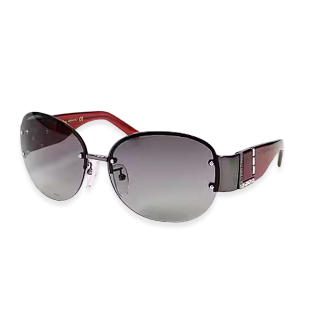 Elegant Rimless Max Mara Sunglasses with Crystal Embellishments - Purple