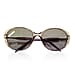 Valentino Ladies Silver Metal Oval Sunglasses with Dark Lenses