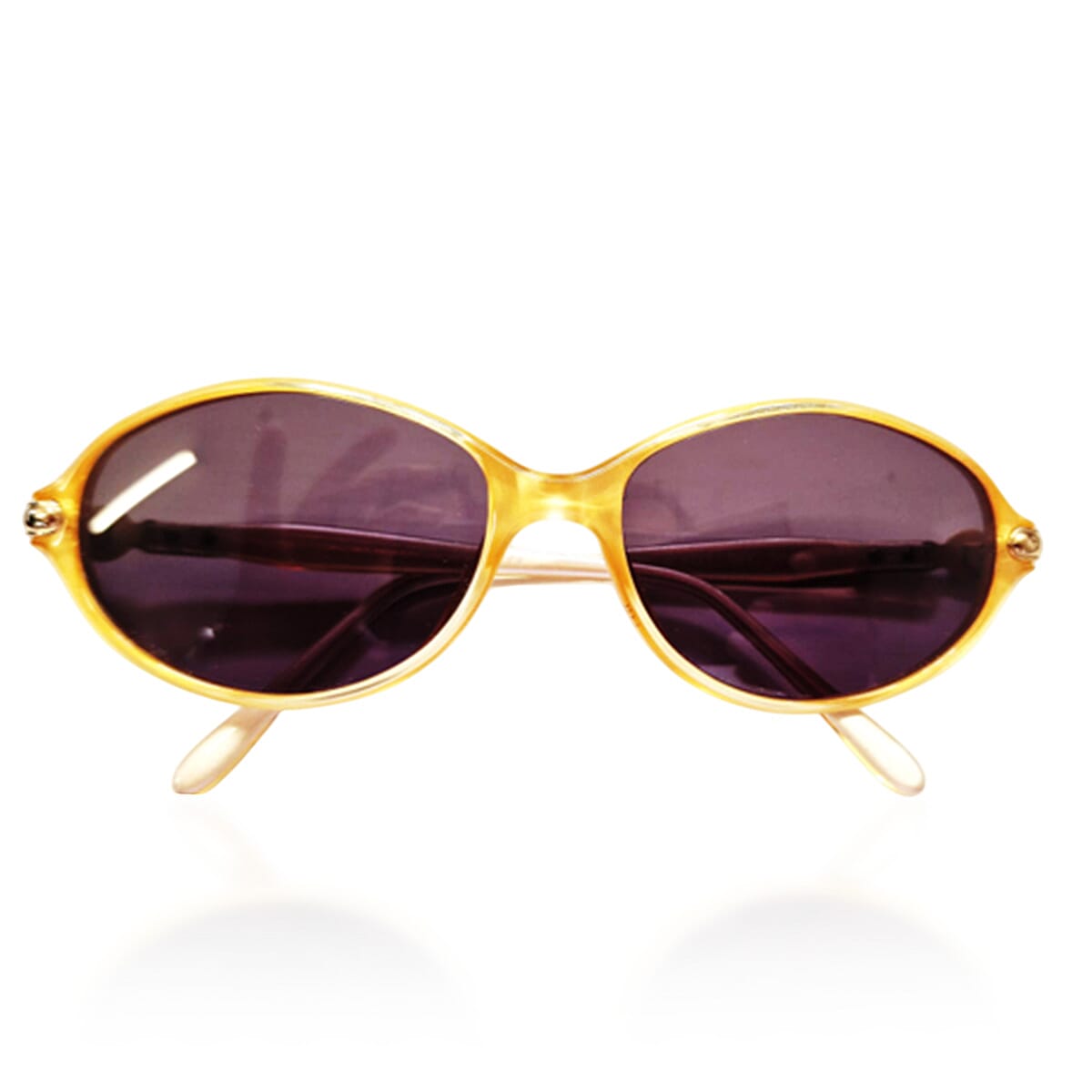 Burberry Elegant Brown Oval Sunglasses - Yellow Frame