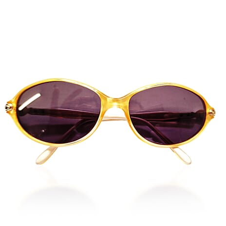 Burberry Elegant Brown Oval Sunglasses - Yellow Frame