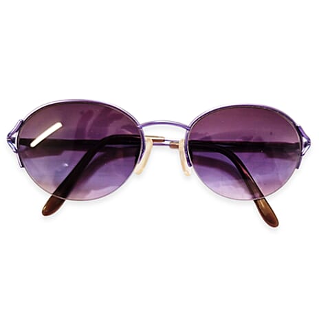 Valentino Ladies Silver Metal Oval Sunglasses with Dark Lenses