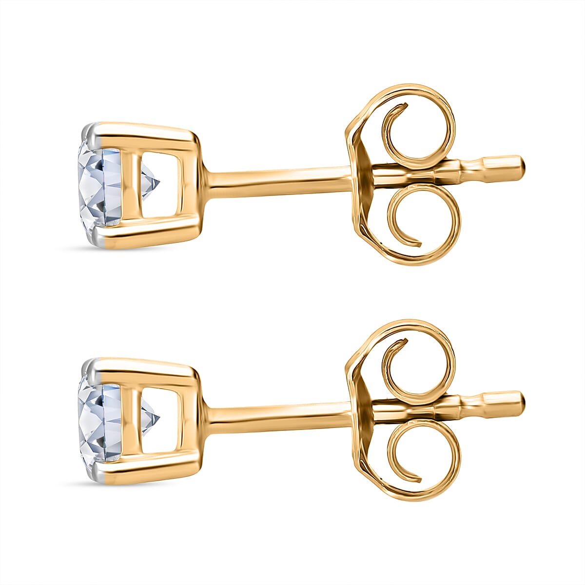 Luxuriant Diamond 9K Yellow Gold SGL Certified (VS-EF) Lab Grown Diamond Stud Earring 0.50 Ct.