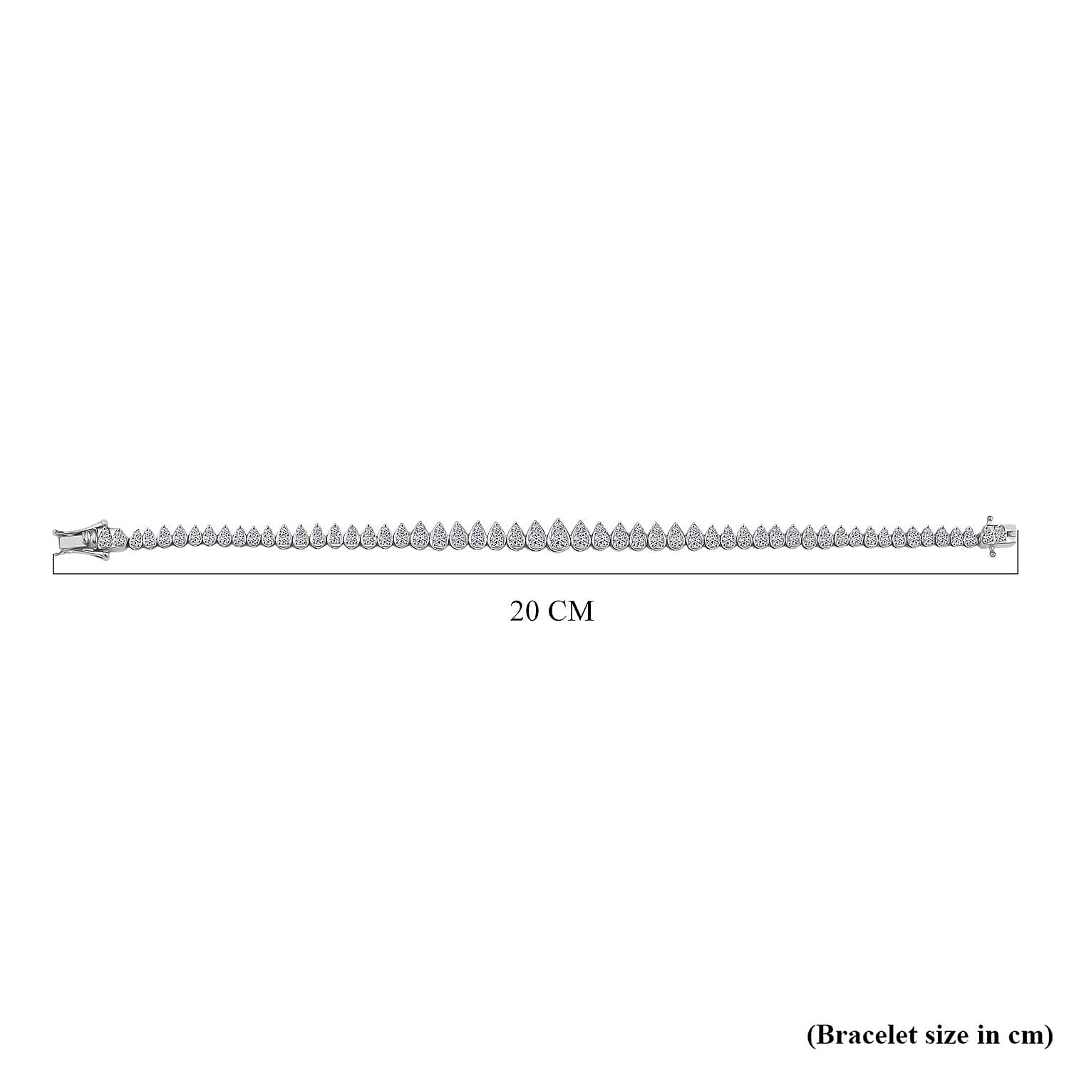 Luxuriant Lab Grown Diamond (SI-GH) Bracelet (Size - 7.5) with GB Lock Box in Rhodium Overlay Sterling Silver 2.98 Ct.