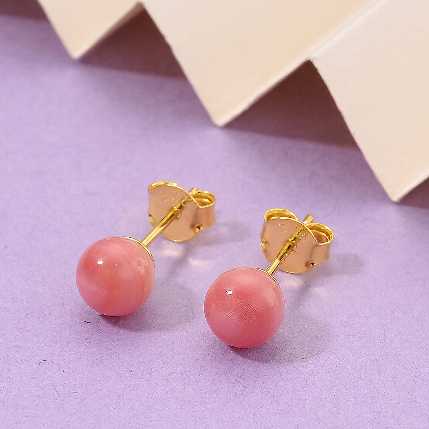 Queen Conch Shell Earrings with Push Backs in 14K Yellow Gold Overlay Sterling Silver 2.50 Ct.