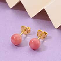 Queen Conch Shell Solitaire Stud Earrings with Push Backs in 14K Yellow Gold Overlay Sterling Silver 2.50 Ct.