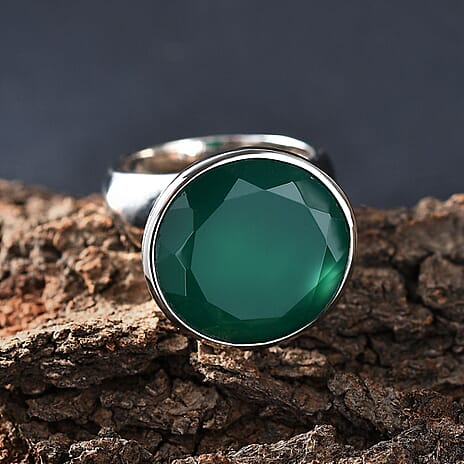 Green Onyx Solitaire Ring 14.59 Ct.
