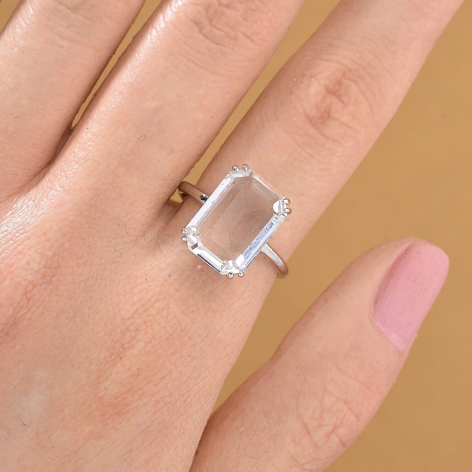 Austrian Crystal Solitaire Adjustable Ring