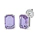 Austrian Blue Crystal Solitaire Stud Push Back Earrings in Silver Tone