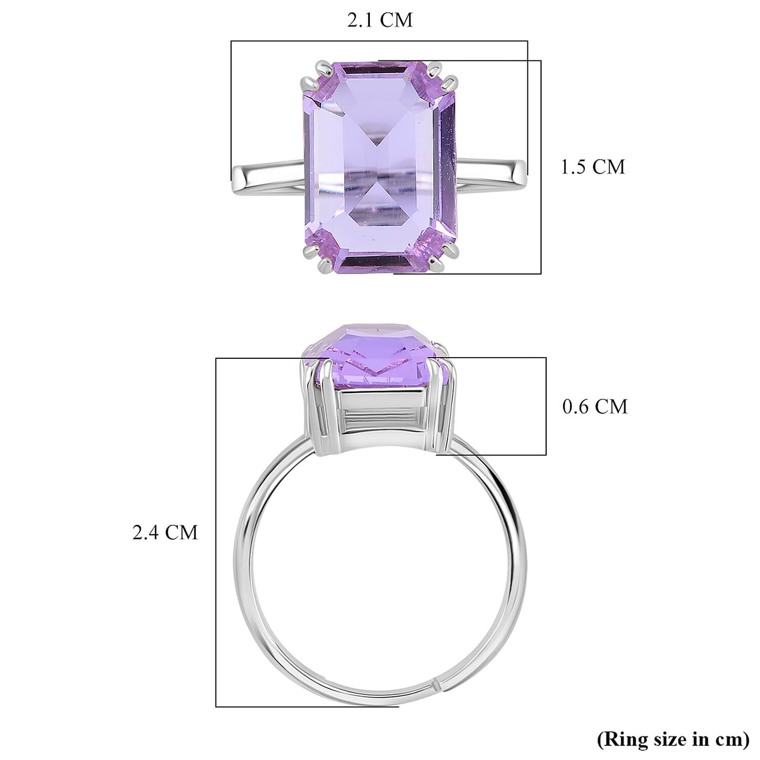 Austrian Crystal Solitaire Adjustable Ring