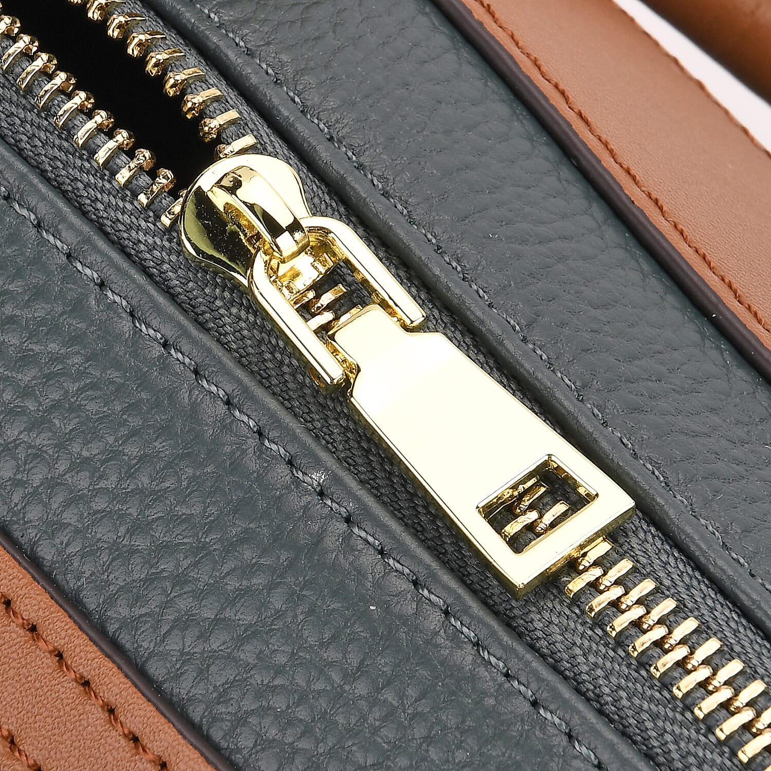 Genuine Leather Bandouliere Crossbody Bag - Dark Teal