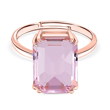 Austrian Pink Crystal Solitaire Adjustable Ring