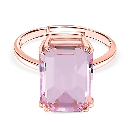 Austrian Pink Crystal Solitaire Adjustable Ring