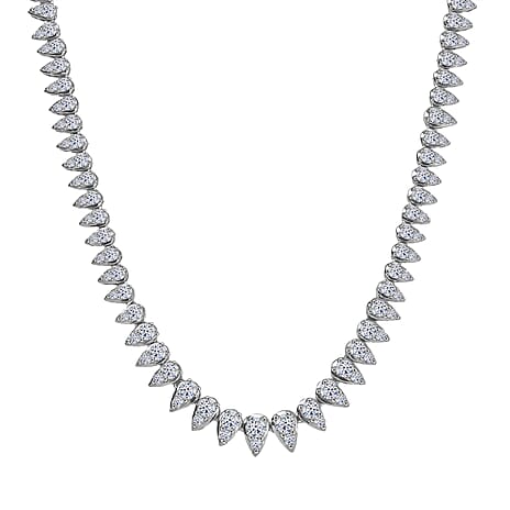 Luxuriant Diamond Lab Grown Diamond SI-GH Necklace (Size - 16.5)  in Rhodium Overlay Sterling Silver 5.00 Ct, Silver wt.17.20 Gms.