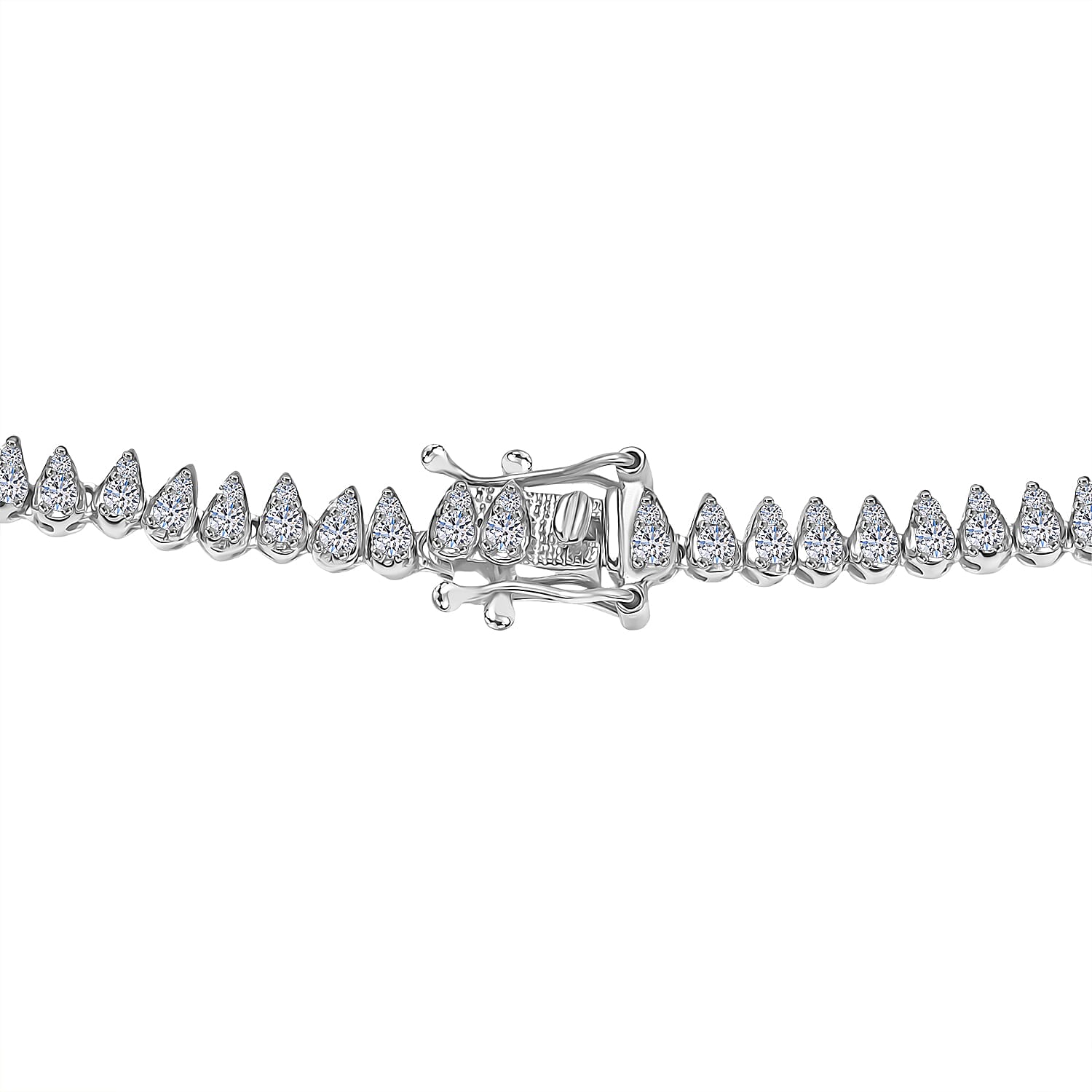 Luxuriant Lab Grown Diamond (SI-GH) Necklace (Size 16.5) in Rhodium Overlay Sterling Silver 3.98 Ct, Silver Wt. 16.29 Gms.