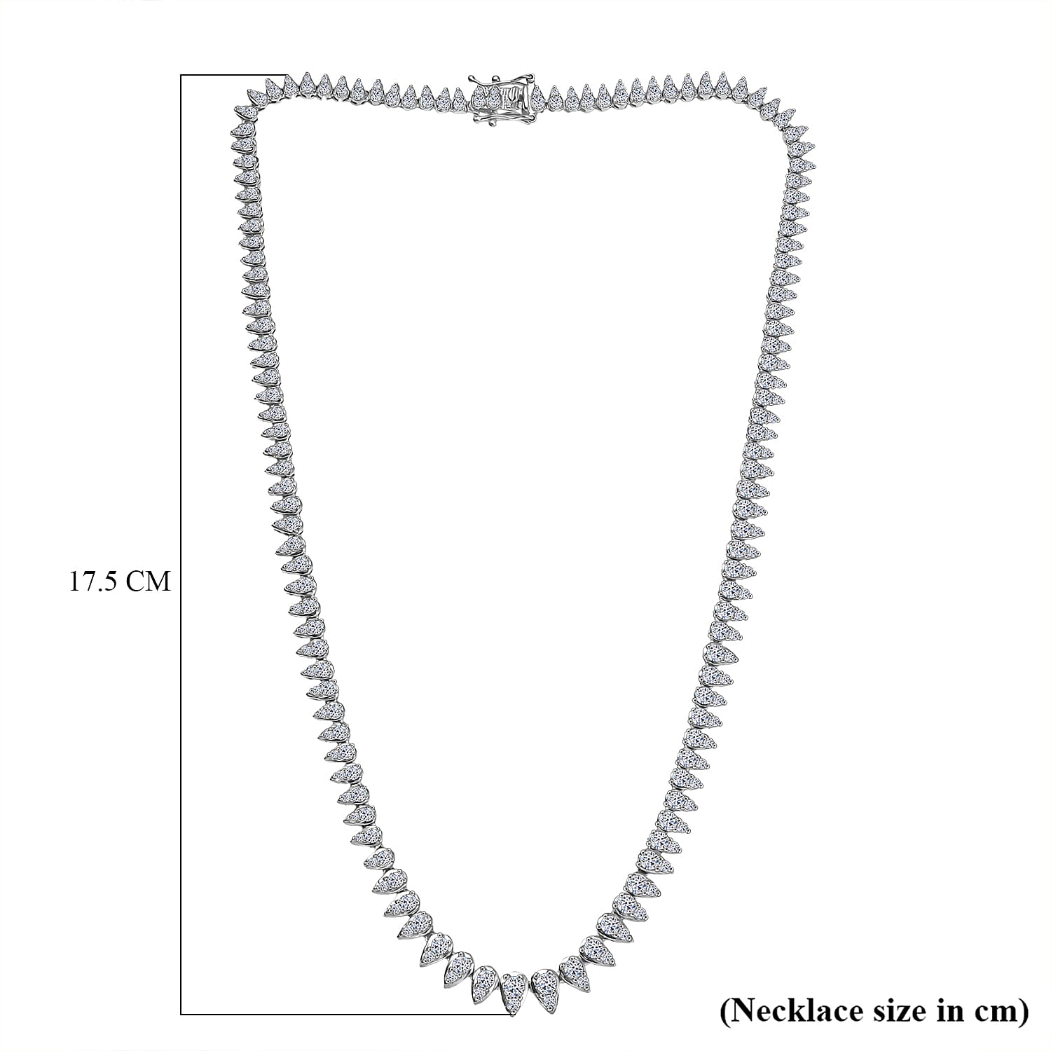 Luxuriant Lab Grown Diamond (SI-GH) Necklace (Size 16.5) in Rhodium Overlay Sterling Silver 3.98 Ct, Silver Wt. 16.29 Gms.