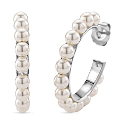 White Shell Pearl Earrings with Push Backs