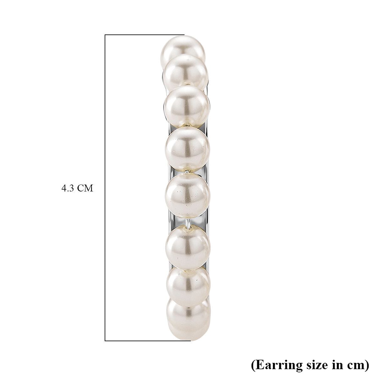 White Shell Pearl Earrings with Push Backs in Silver Plated 20.00 Ct.