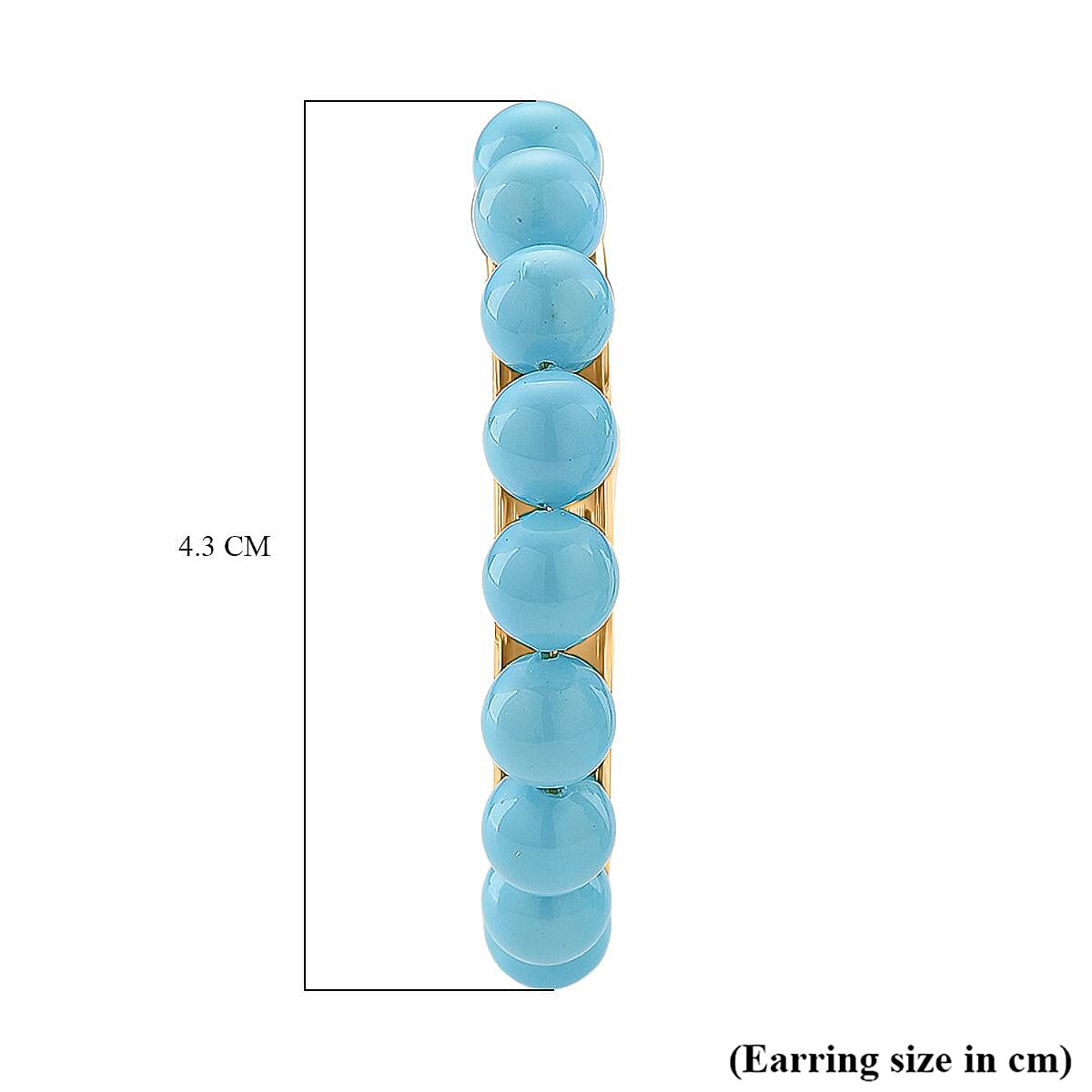 Sleeping Beauty Colour Shell Pearl Earrings with Push Backs in Yellow Gold Plated 20.00 Ct.