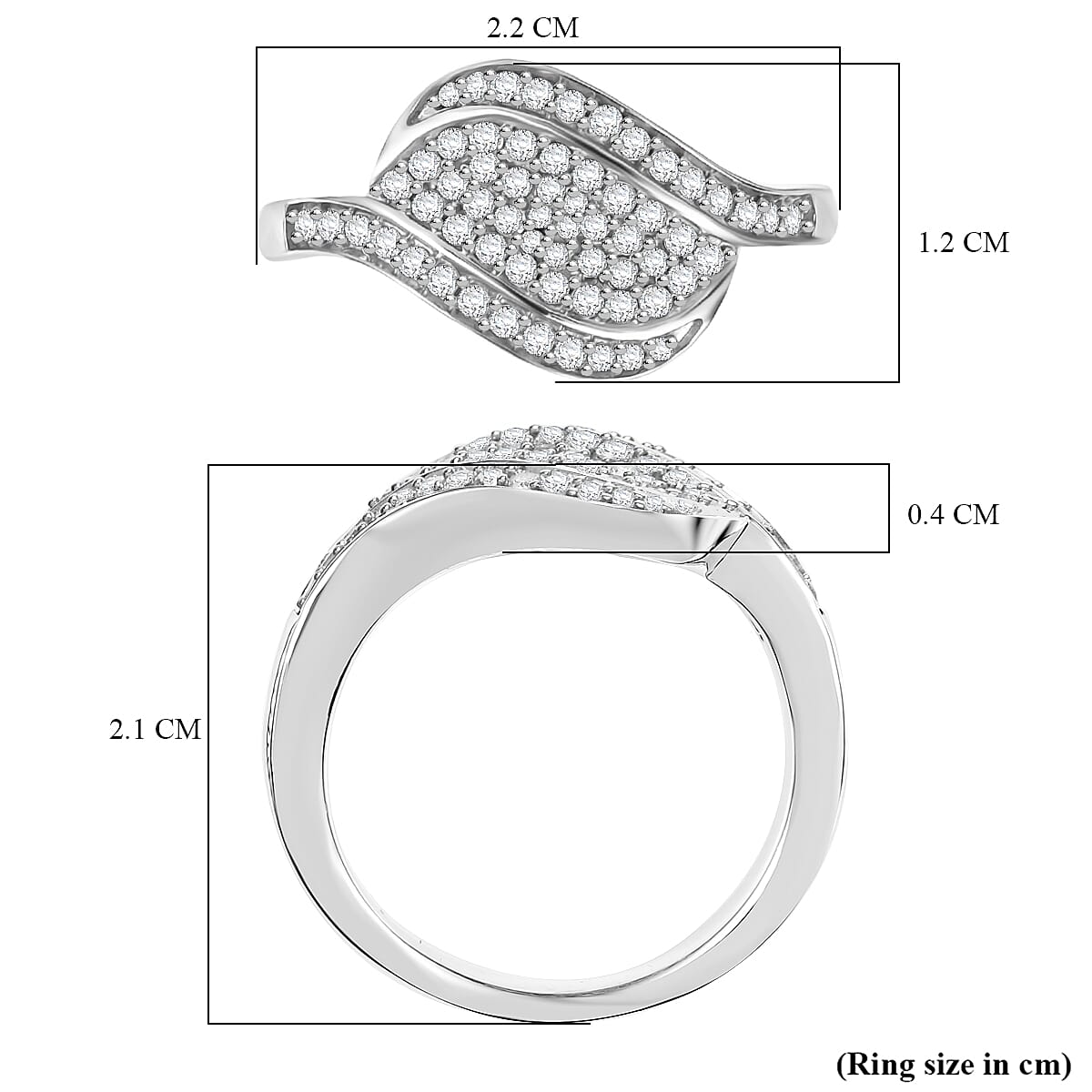 Diamond Ring in Sterling Silver