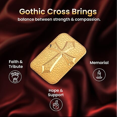 Biggest Gold Deal - 24K Yellow Gold Embossed Cross Collectible (40X25.70 MM)