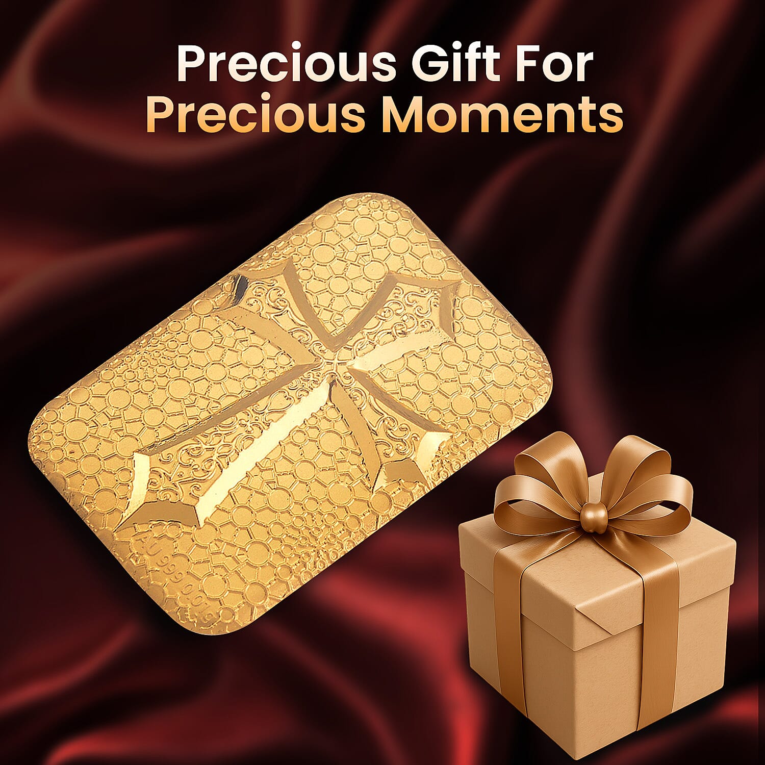 Biggest Gold Deal - 24K Yellow Gold Embossed Cross Collectible (40X25.70 MM)