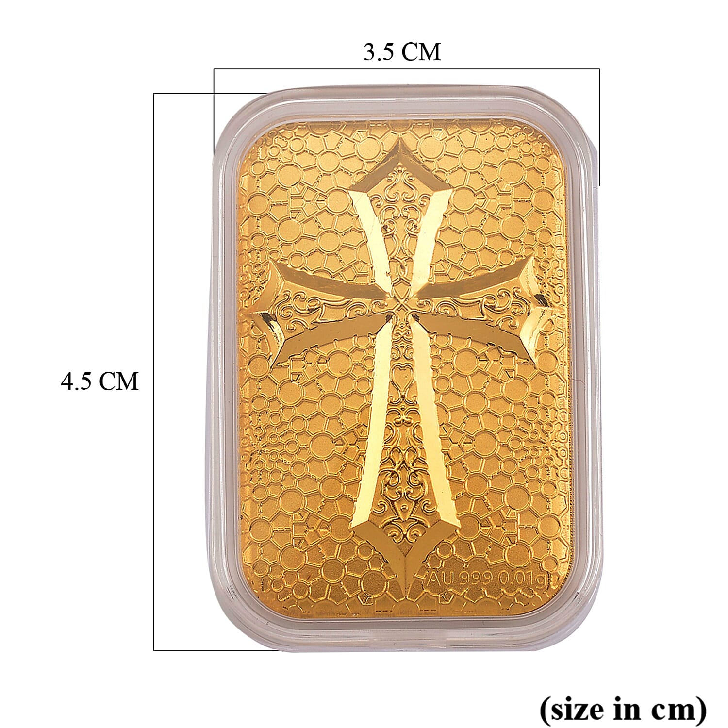 Biggest Gold Deal - 24K Yellow Gold Embossed Cross Collectible (40X25.70 MM)
