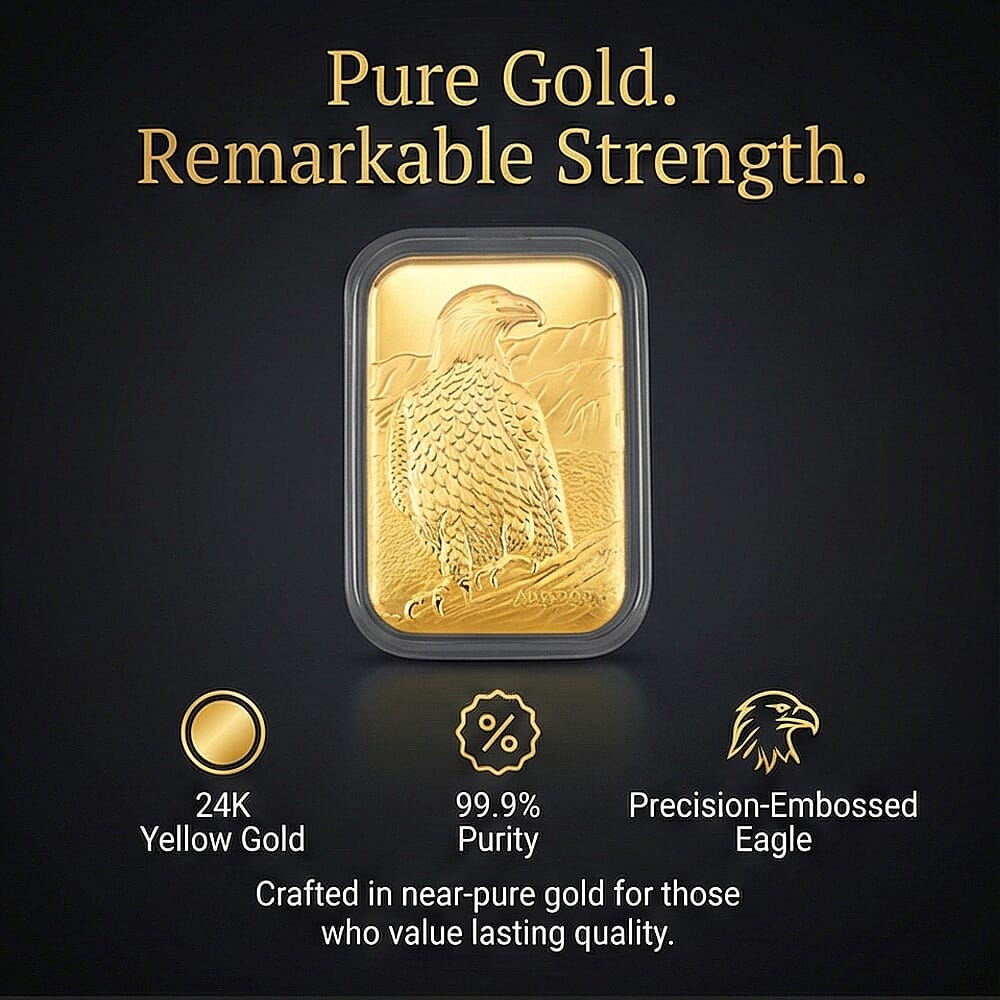 24K Yellow Gold (99.9% Purity) Eagle Embossed Collectable