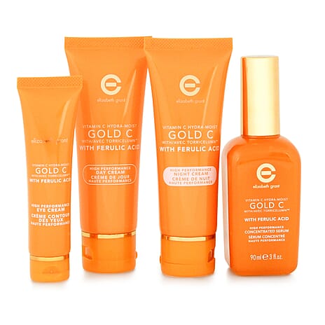 Elizabeth Grant Vitamin C Gold C High Performance Brightening Collection- Gold C Day (60ml), Night (60ml), Eye Cream (30ml), Serum (90ml) with Ferulic Acid