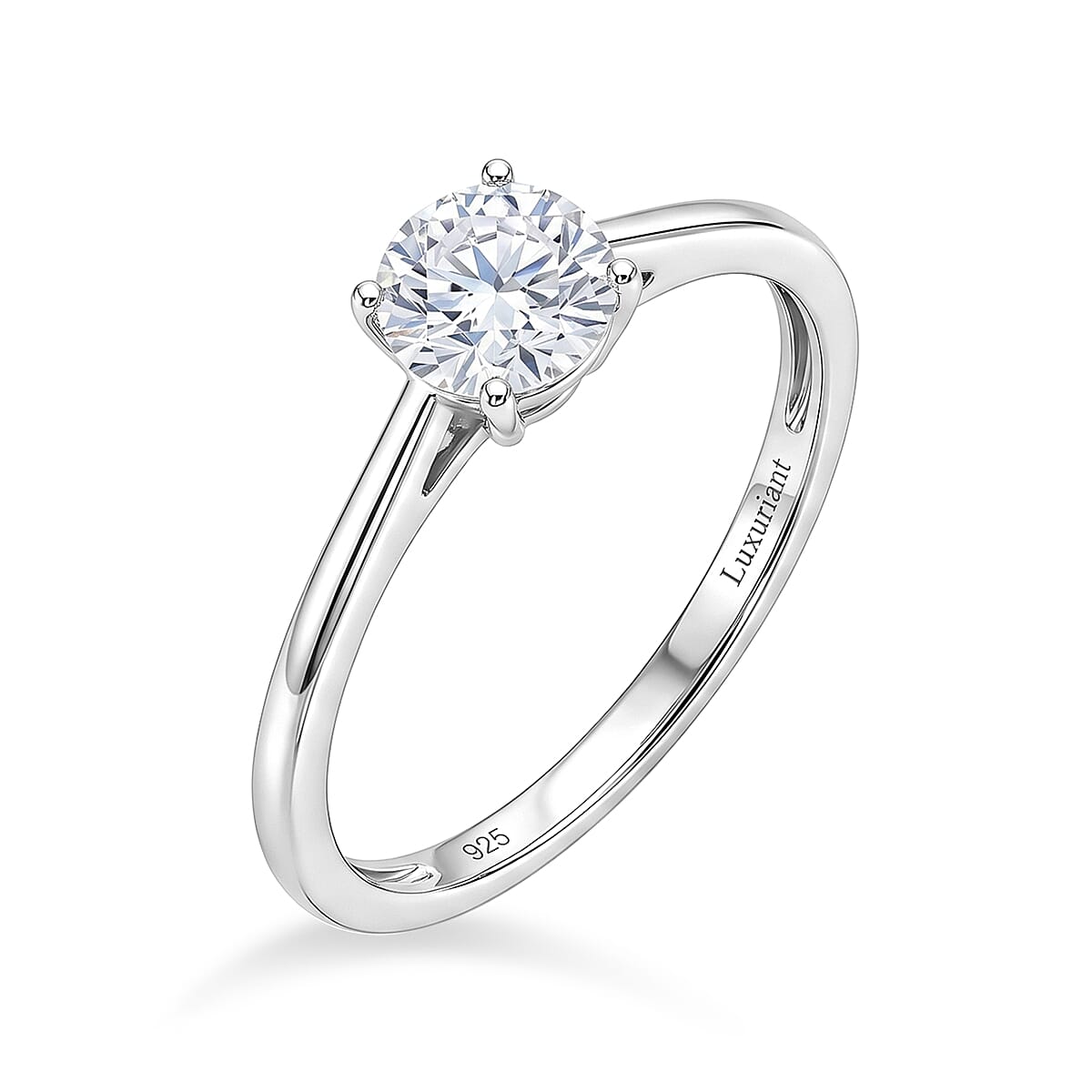 Luxuriant -  SI-GH Lab Grown Diamond Ring in Rhodium Overlay Sterling Silver