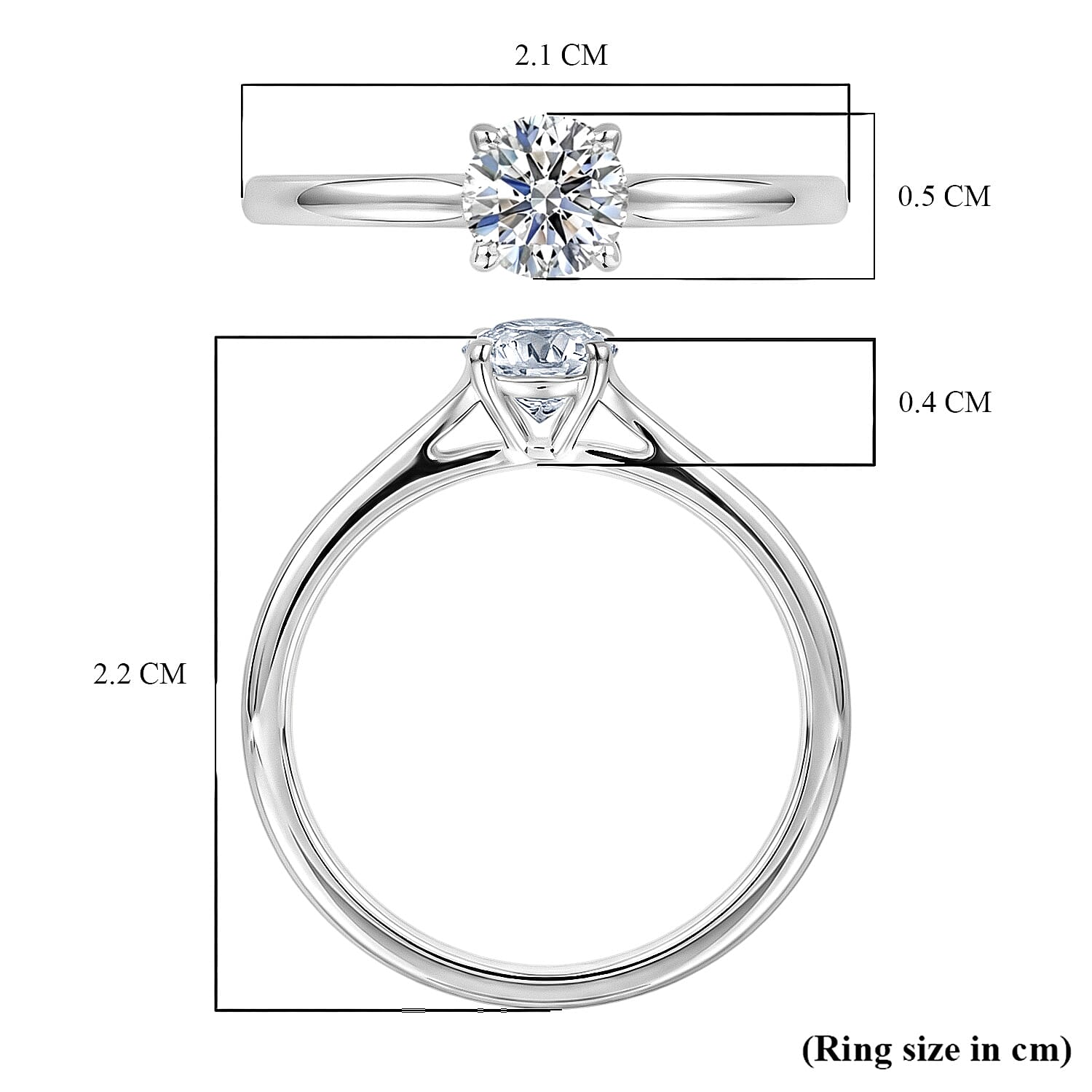 Luxuriant -  SI-GH Lab Grown Diamond Ring in Rhodium Overlay Sterling Silver