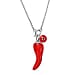 GP Chilli Pepper Collection - Enamelled Red Chilli Pepper Charm Necklace (Size - 20) with Lobster Clasp in 18K Vermeil Yellow Gold Over Sterling Silver