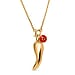 GP Chilli Pepper Collection - Plain Chilli Charm Necklace (Size - 20) in 18K Vermeil Yellow Gold Over Sterling Silver