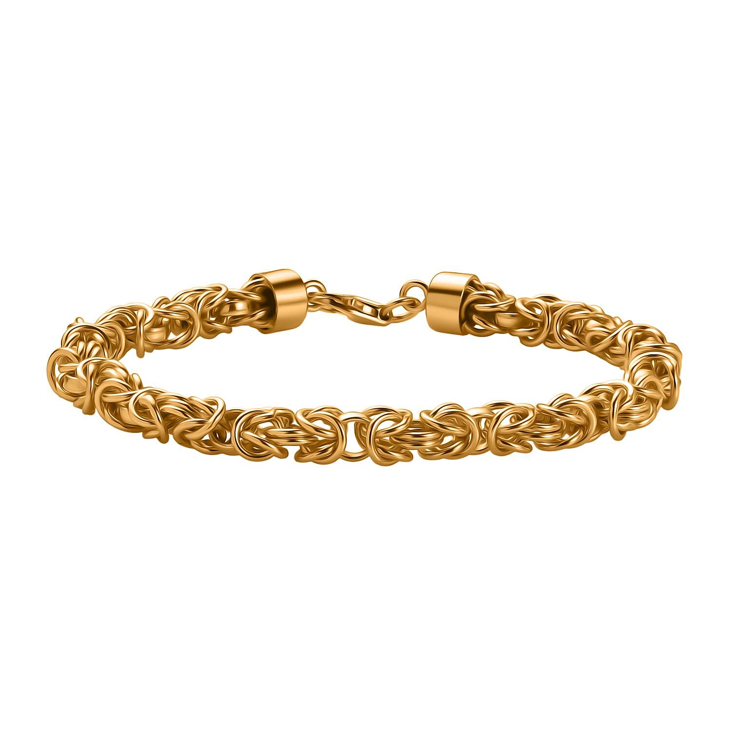 Closeout Deal - Sterling Silver Bracelet (Size - 7.5) In 18K Yellow Gold Plating, Silver Wt. 16.30 Gms.