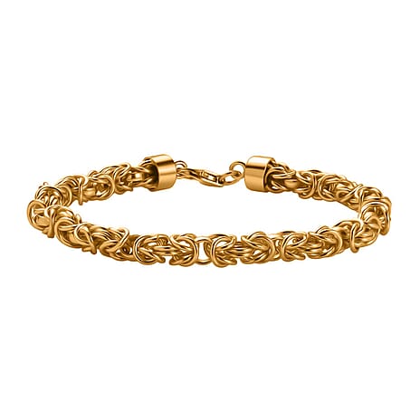 Sterling Silver Bracelet (Size - 7.5) In Yellow Gold Plating, Silver Wt.16.30 Gms.