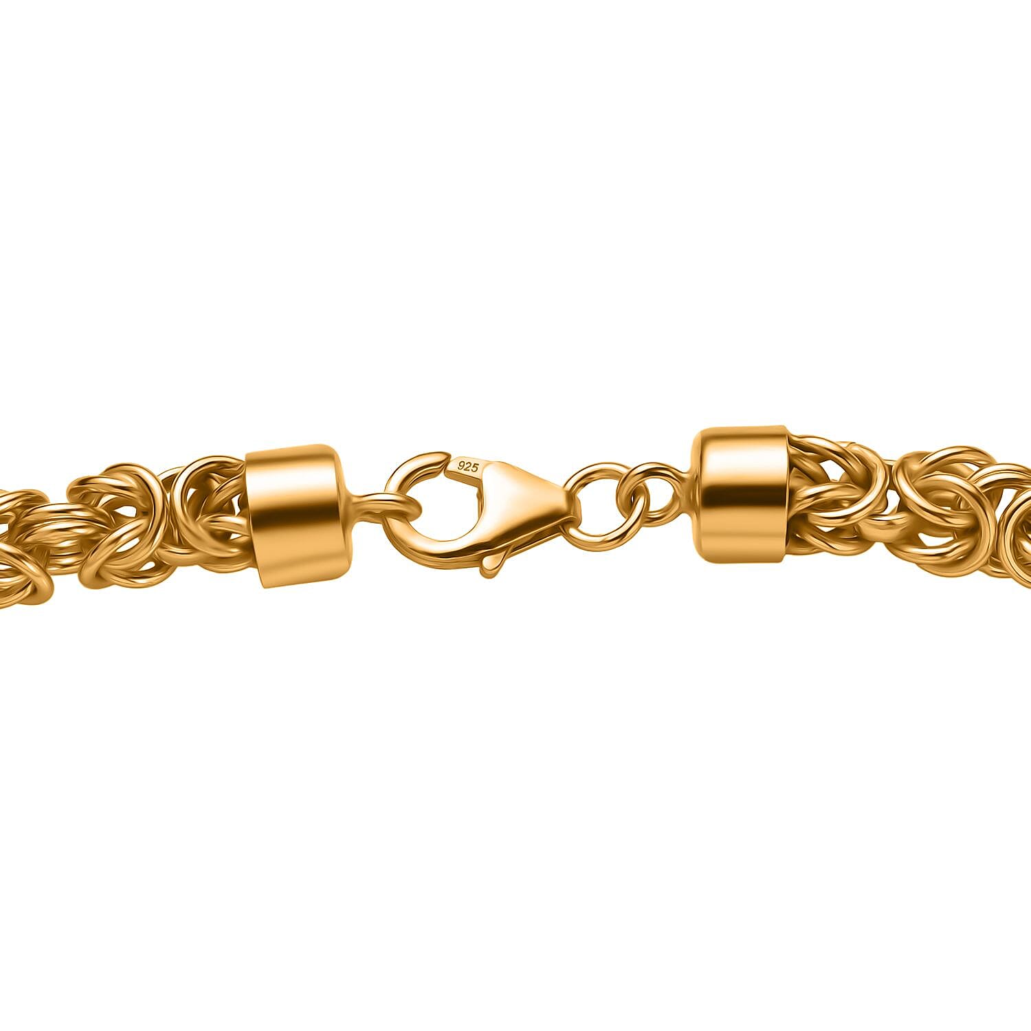 Closeout Deal - Sterling Silver Bracelet (Size - 7.5) In 18K Yellow Gold Plating, Silver Wt. 16.30 Gms.
