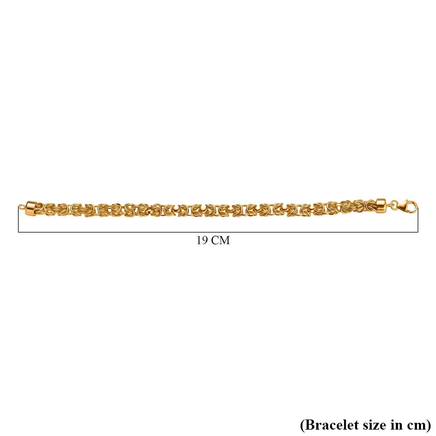 Closeout Deal - Sterling Silver Bracelet (Size - 7.5) In 18K Yellow Gold Plating, Silver Wt. 16.30 Gms.