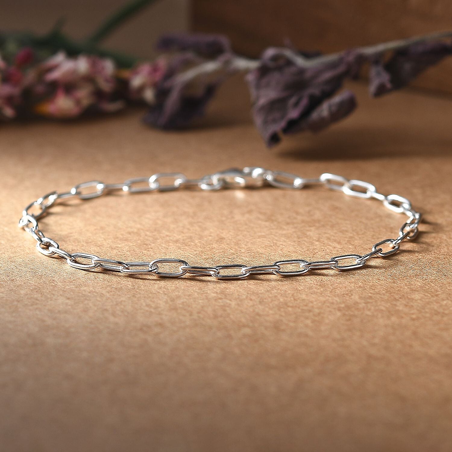 Paper Clip Bracelet (Size - 7.5) in Sterling Silver
