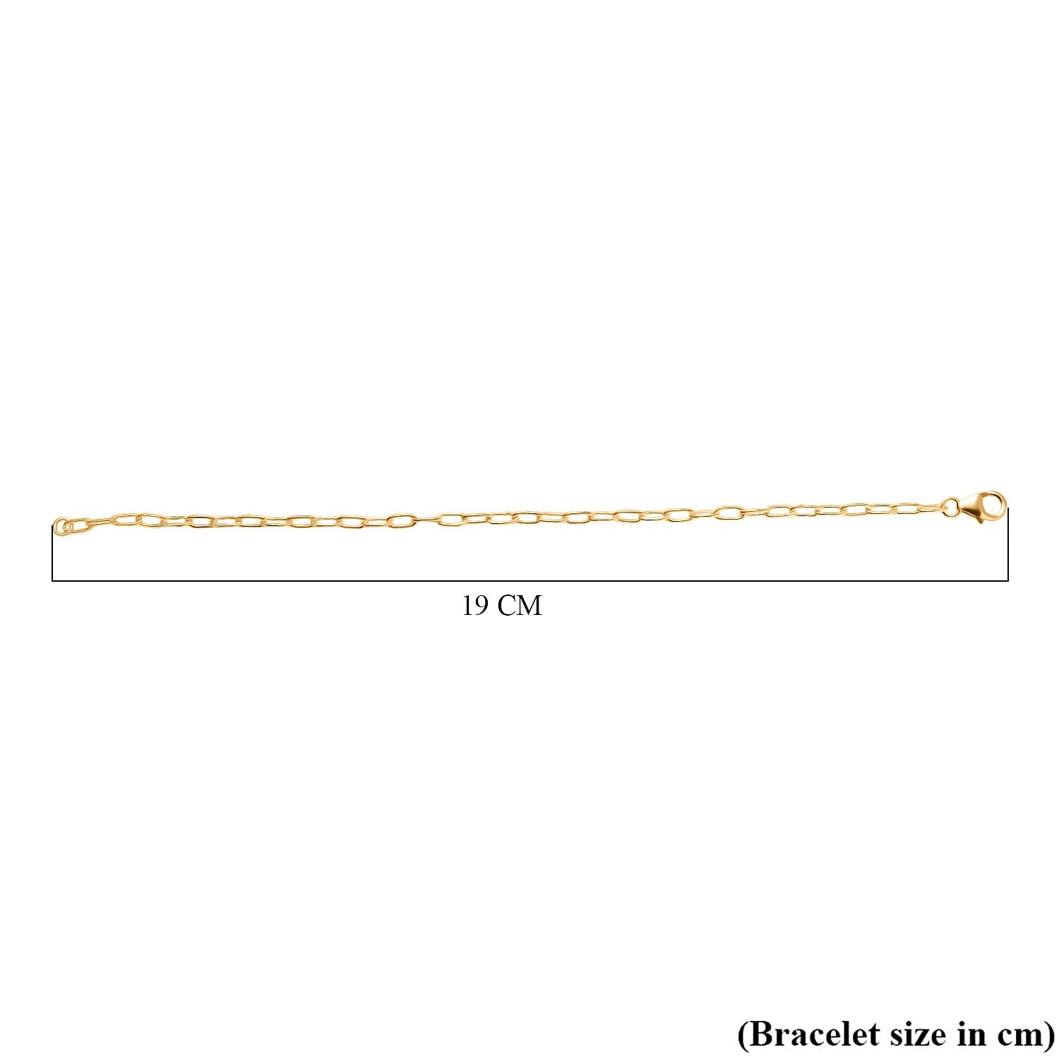 Paper Clip Bracelet (Size - 7.5) in Yellow Gold Sterling Silver