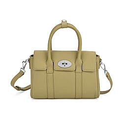 La Marey Genuine Leather Mini Bayswater Satchel Bag - Green