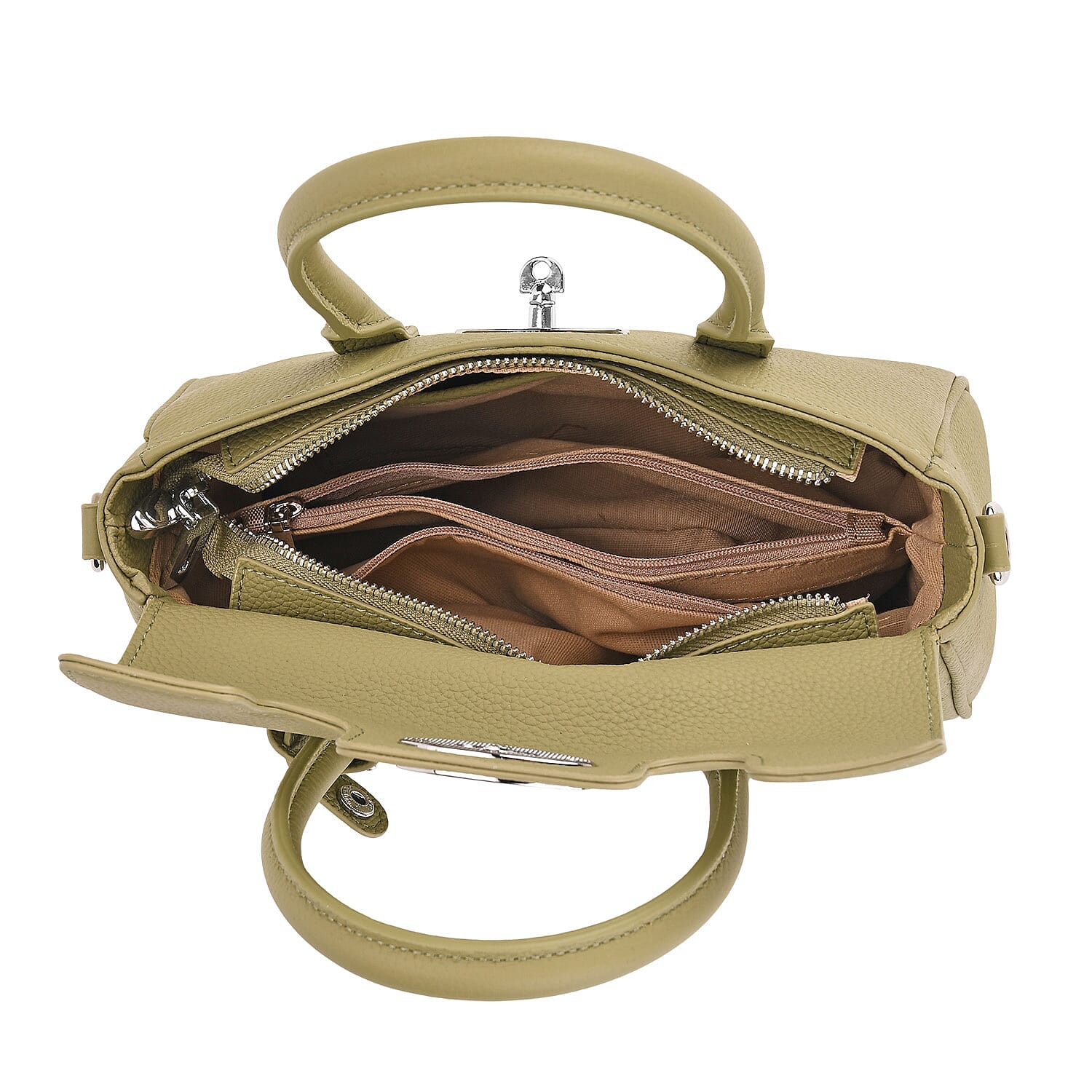 La Marey Genuine Leather Mini Bayswater Satchel Bag - Green