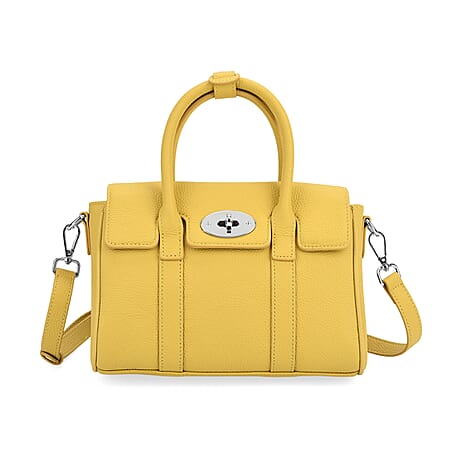 La Marey Genuine Leather Mini Bayswater Satchel Bag - Yellow