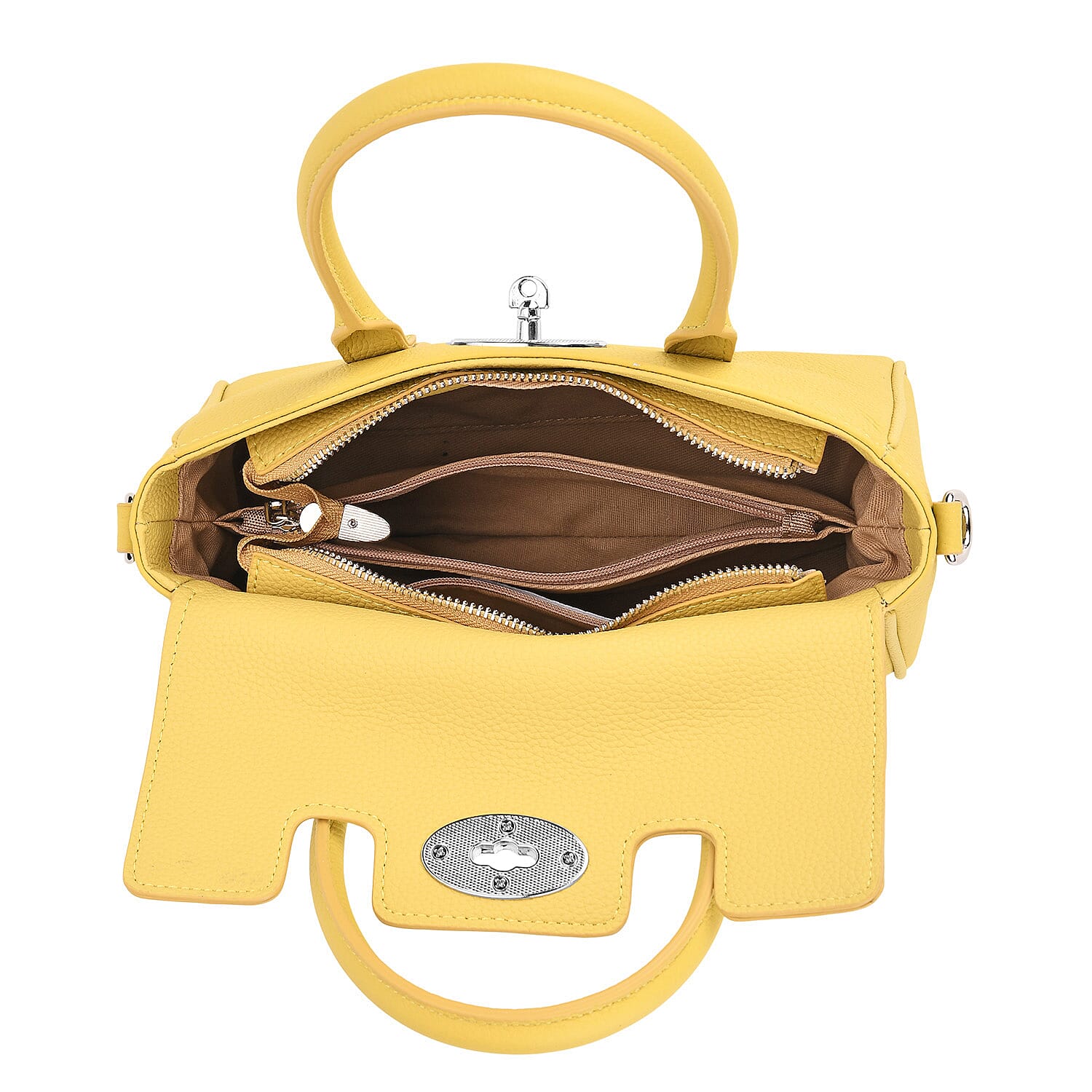 La Marey Genuine Leather Mini Bayswater Satchel Bag - Yellow