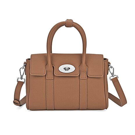 La Marey Genuine Leather Mini Bayswater Satchel Bag - Grey