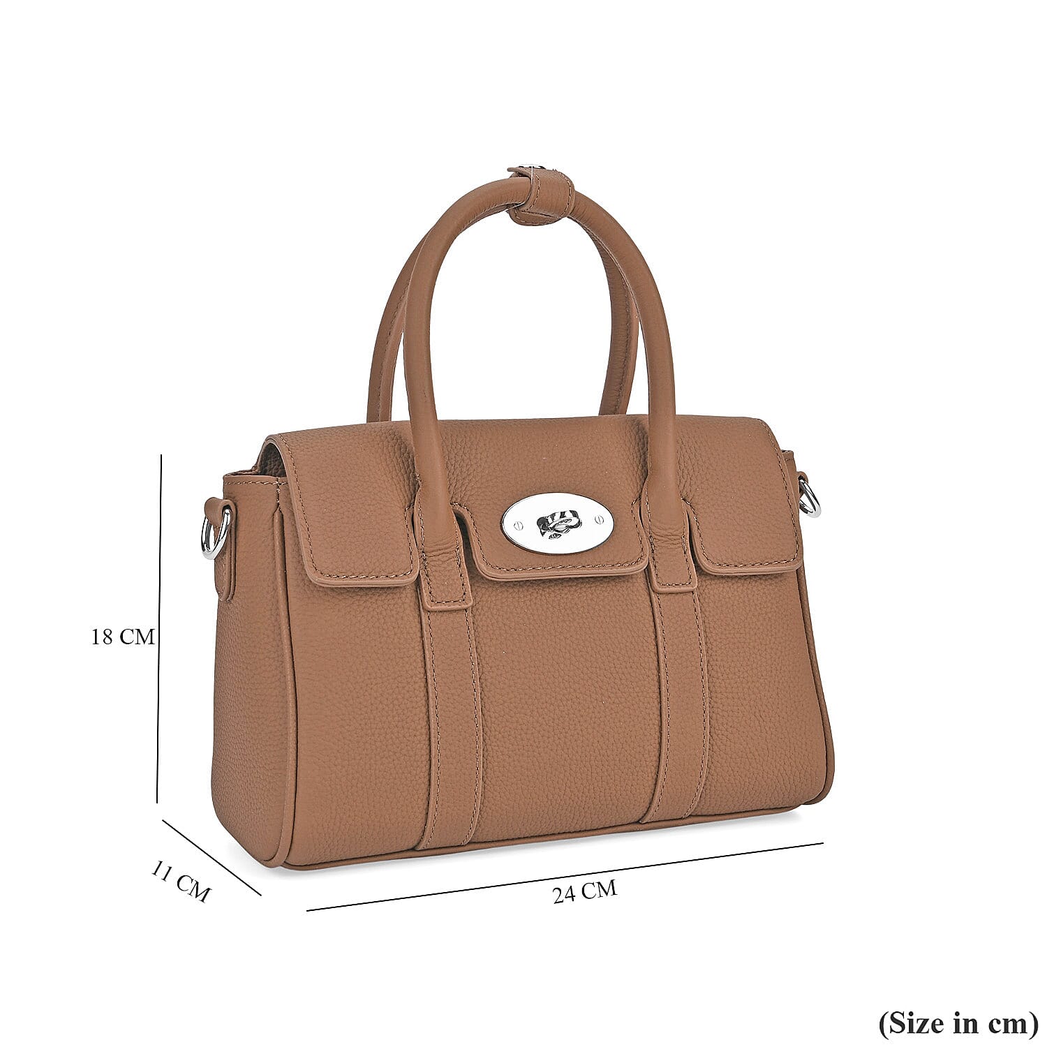 La Marey Genuine Leather Mini Bayswater Satchel Bag - Grey